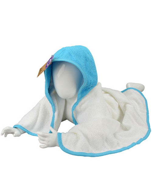 ARTG - Babiezz® Hooded Towel - White / Aqua Blue