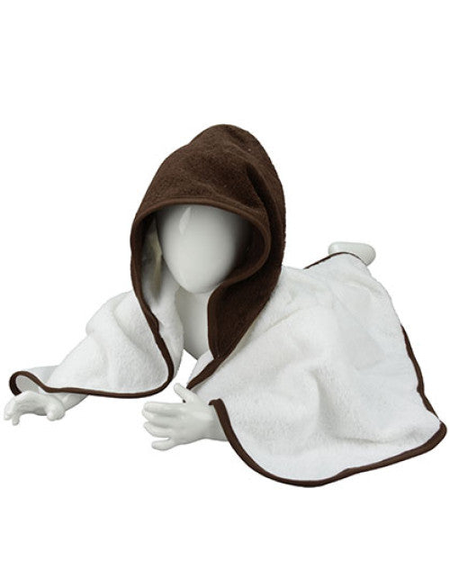 ARTG - Babiezz® Hooded Towel - White / Chocolate Brown