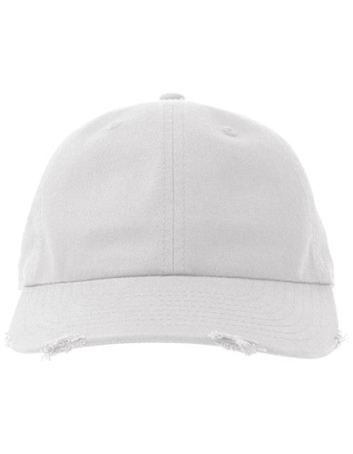 Atlantis Headwear - Dad Hat Destroyed-S - White