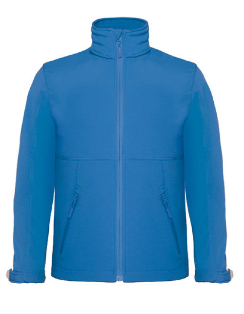 B&C COLLECTION - Kids´ Hooded Softshell Jacket - Azure
