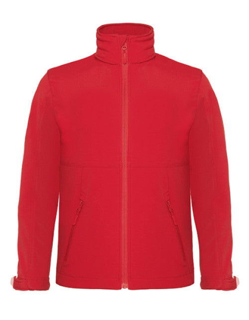 B&C COLLECTION - Kids´ Hooded Softshell Jacket - Red