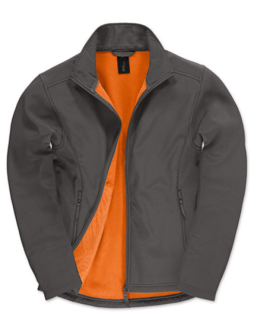 B&C COLLECTION - Men´s Jacket Softshell ID.701 - Dark Grey (Solid) / Neon Orange
