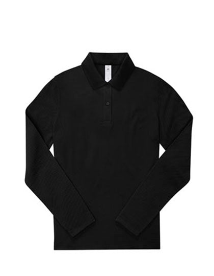 B&C BE INSPIRED - 180 My Dames Polo Lange Mouwen  - Black