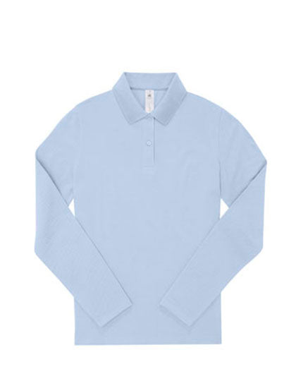 B&C BE INSPIRED - 180 My Dames Polo Lange Mouwen  - Blush Blue