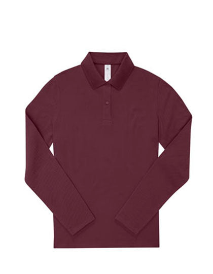 B&C BE INSPIRED - 180 My Dames Polo Lange Mouwen  - Burgundy