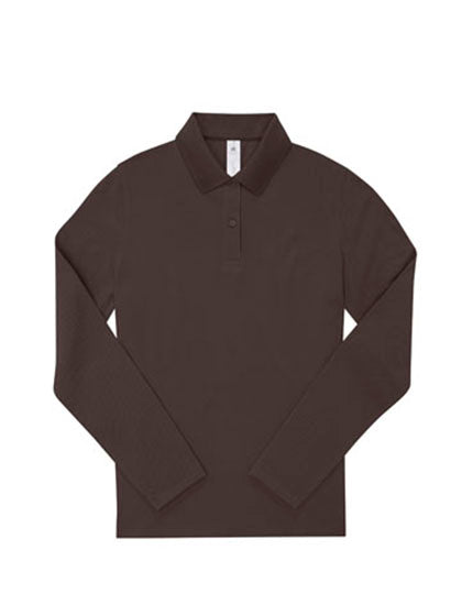 B&C BE INSPIRED - 180 My Dames Polo Lange Mouwen  - Roasted Coffee