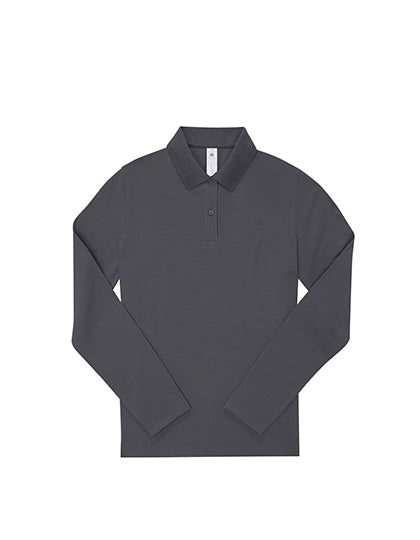 B&C BE INSPIRED - 210 My Dames Polo Lange Mouwen - Dark Grey (Solid)