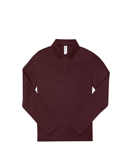 B&C BE INSPIRED - 210 My Dames Polo Lange Mouwen - Heather Burgundy