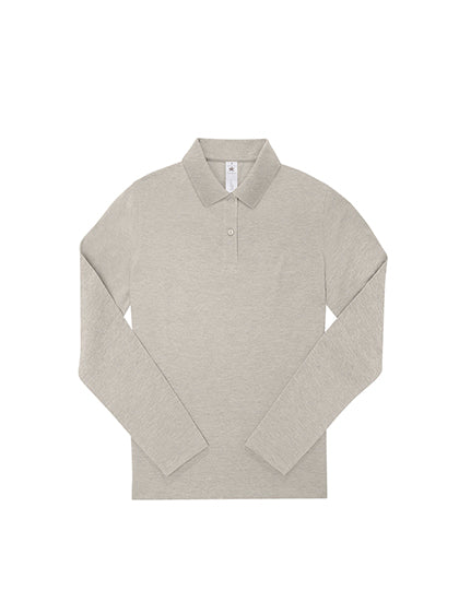 B&C BE INSPIRED - 210 My Dames Polo Lange Mouwen - Heather Grey Fog