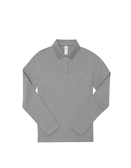 B&C BE INSPIRED - 210 My Dames Polo Lange Mouwen - Sport Grey (Heather)