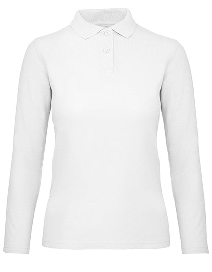 B&C - Longsleeve Dames Polo - White