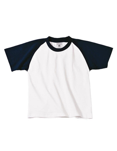 B&C BE INSPIRED - Kids´ T-Shirt Base-Ball - White / Navy