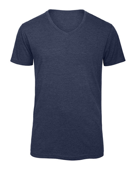 B&C BE INSPIRED - Men´s V-Neck Triblend T-Shirt - Heather Navy