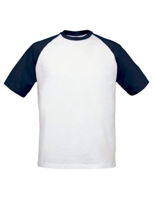 B&C BE INSPIRED - T-Shirt Base-Ball - White / Navy