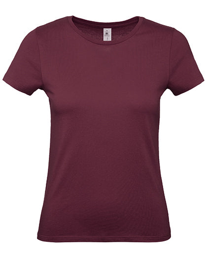 B&C - Dames E150 T-Shirt - Burgundy
