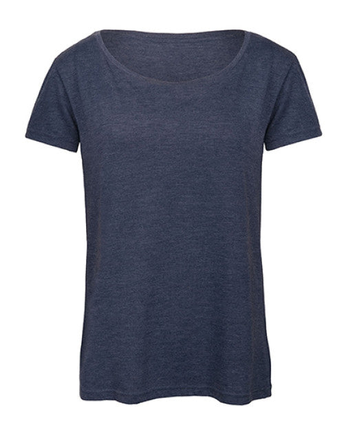 B&C BE INSPIRED - Women´s Triblend T-Shirt - Heather Navy