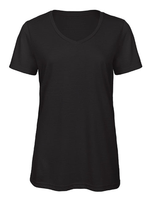 B&C BE INSPIRED - Women´s V-Neck Triblend T-Shirt - Black