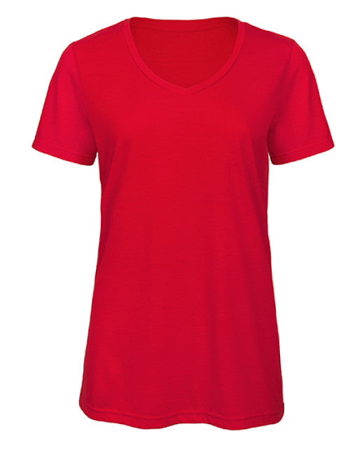 B&C BE INSPIRED - Women´s V-Neck Triblend T-Shirt - Red