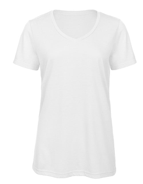 B&C BE INSPIRED - Women´s V-Neck Triblend T-Shirt - White