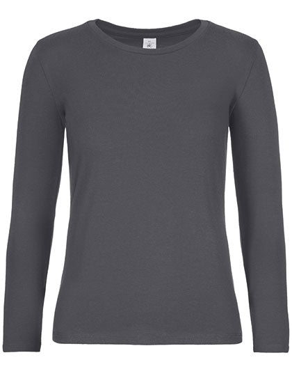 B&C - Lange Mouwen E190 Dames T-Shirt - Dark Grey (Effen)