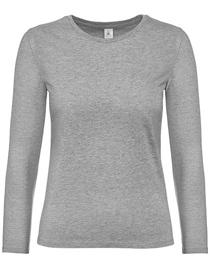 B&C - Lange Mouwen E190 Dames T-Shirt - Sport Grey (Heather)
