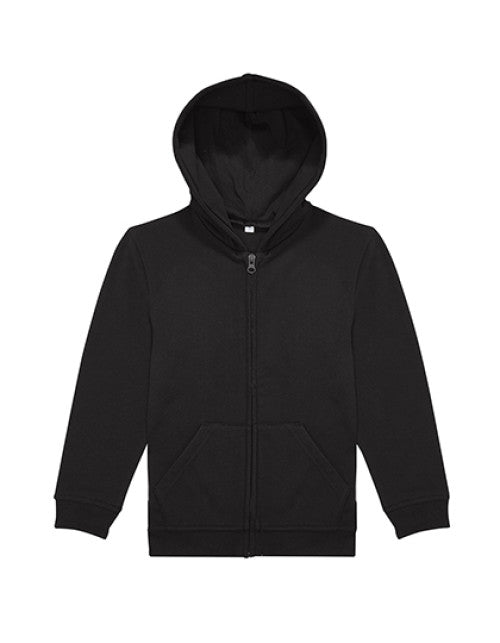 B&C BE INSPIRED - Kids ID.334 Zip Hood - Black