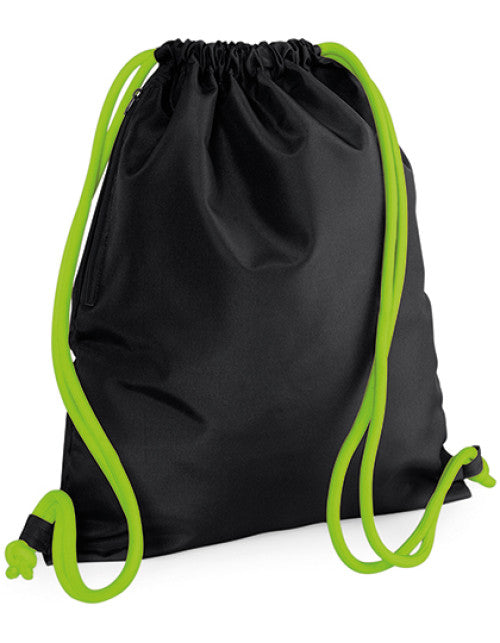 BagBase - Icon Gymsac - Black / Lime Green