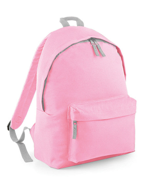 BagBase - Junior Fashion Backpack - Classic Pink / Light Grey
