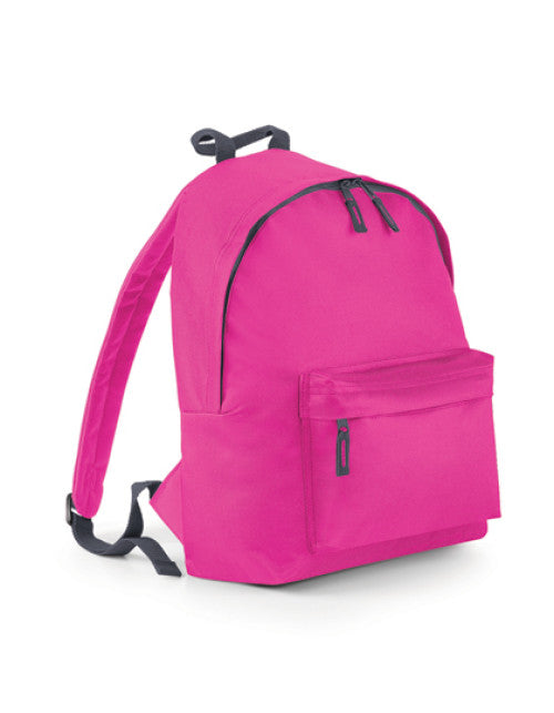 BagBase - Junior Fashion Backpack - Fuchsia / Graphite Grey
