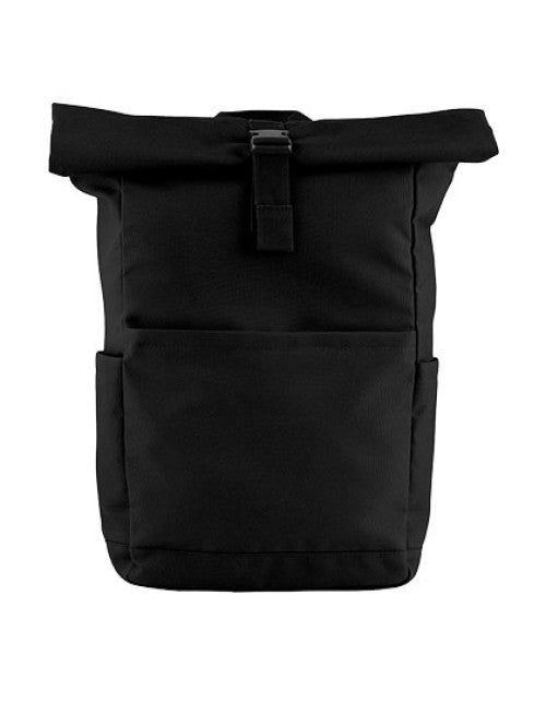 BagBase - Premium Recycled Roll Top Backpack - Black