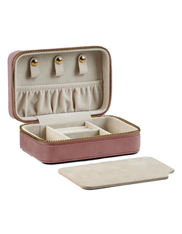 BagBase - Velvet Travel Jewellery Box - Rose Quartz