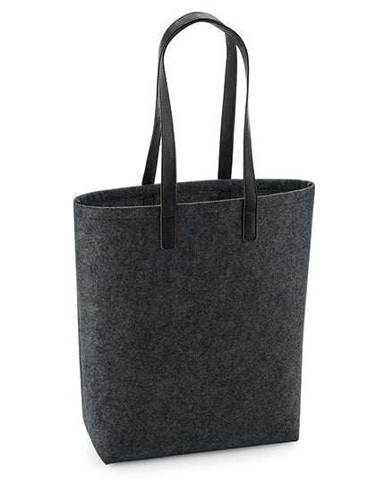 BagBase - Premium Vilt Tas - Charcoal Melange/Black