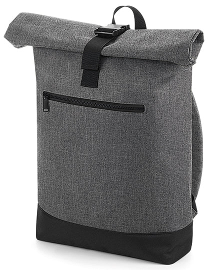 BagBase - Roll-Top Backpack - Grey Marl 32 x 44 x 13 cm (uitverkoop)