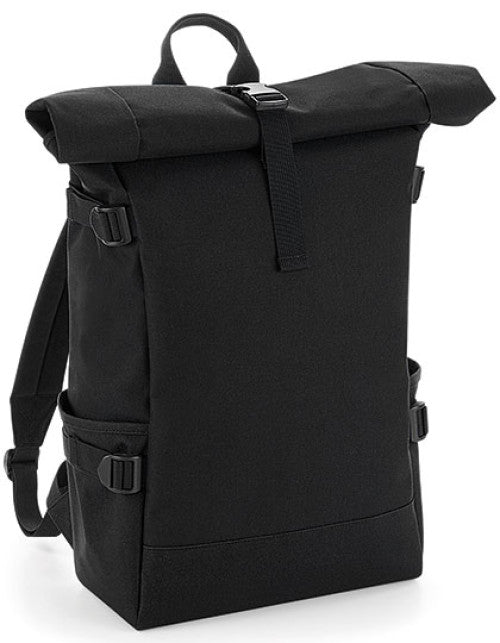 BagBase - Block Roll-Top Backpack - Black