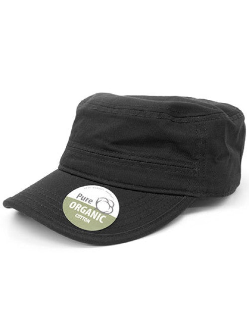 Brain Waves - Organic Cotton Army Cap Washed - Black