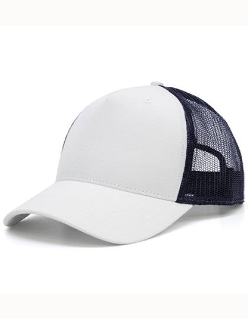 Brain Waves - 5-Panel Trucker Cap Recycled - White / Navy