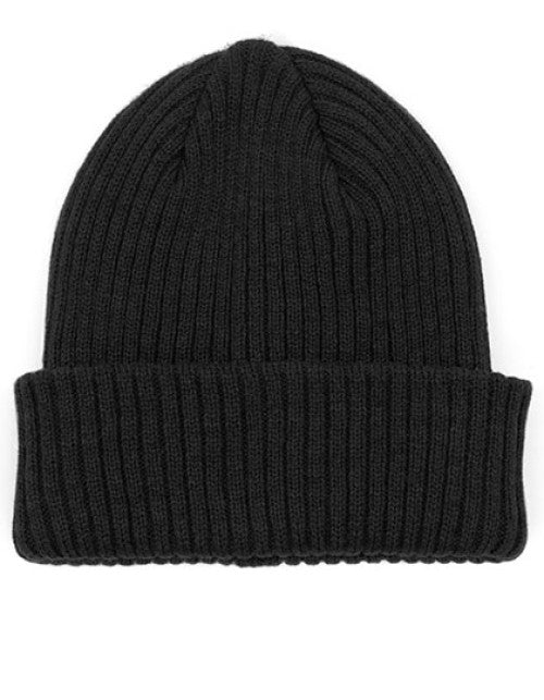 Brain Waves - POLYLANA® Rib Beanie With Cuff - Black