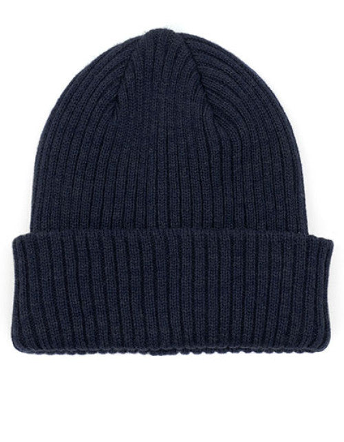Brain Waves - POLYLANA® Rib Beanie With Cuff - Navy