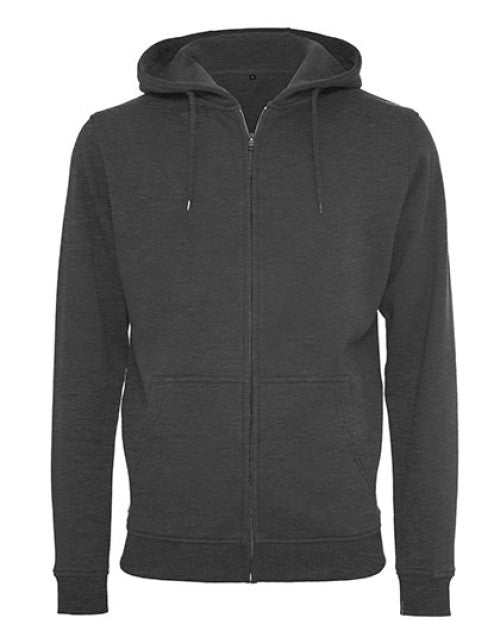 Build Your Brand - Heavy Zip Hoody - Charcoal (Heather)