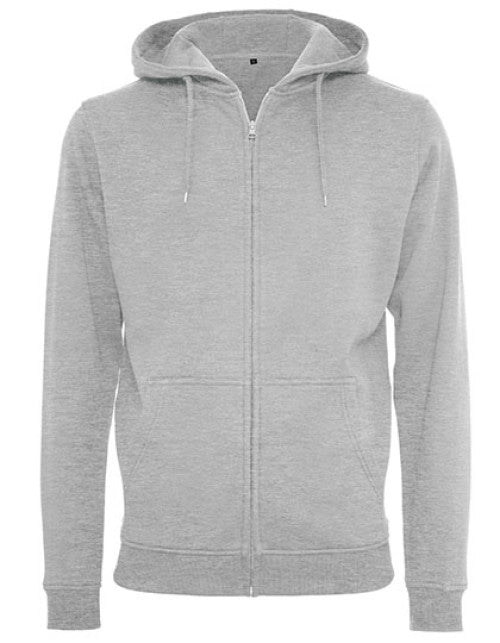 Build Your Brand - Heavy Zip Hoody - Heather Grey