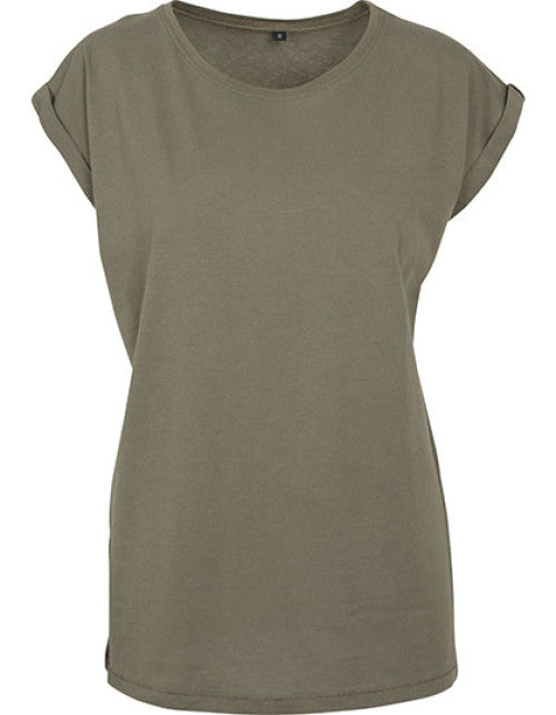 Build Your Brand - Ladies´ Extended Shoulder Tee - Olive