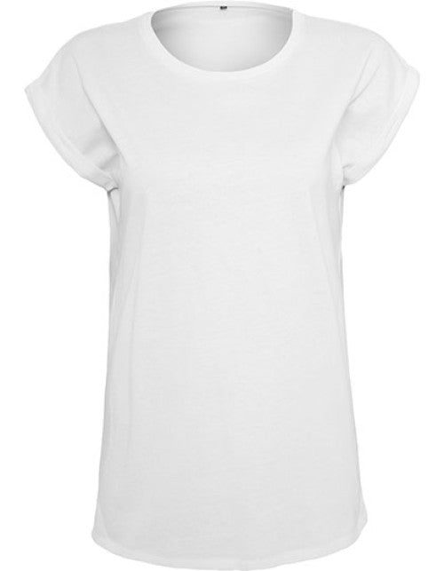 Build Your Brand - Ladies´ Extended Shoulder Tee - White