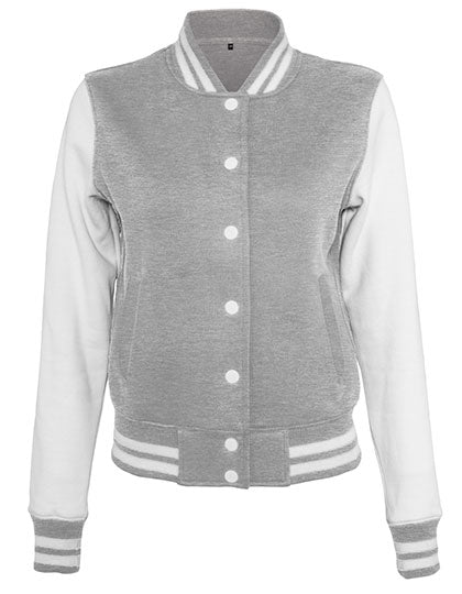 Build Your Brand - Ladies´ Sweat College Jacket - Heather Grey