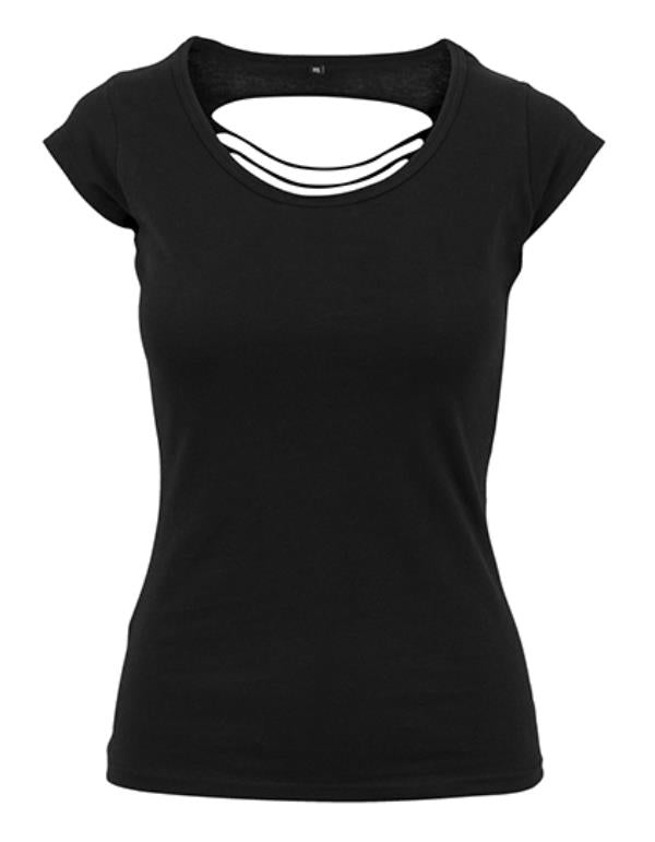 Build Your Brand - Back Cut Dames T-Shirt - Black