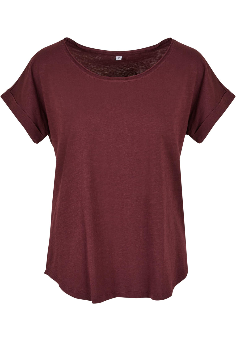 Build Your Brand  - Lang Slub Dames T-Shirt - Cherry