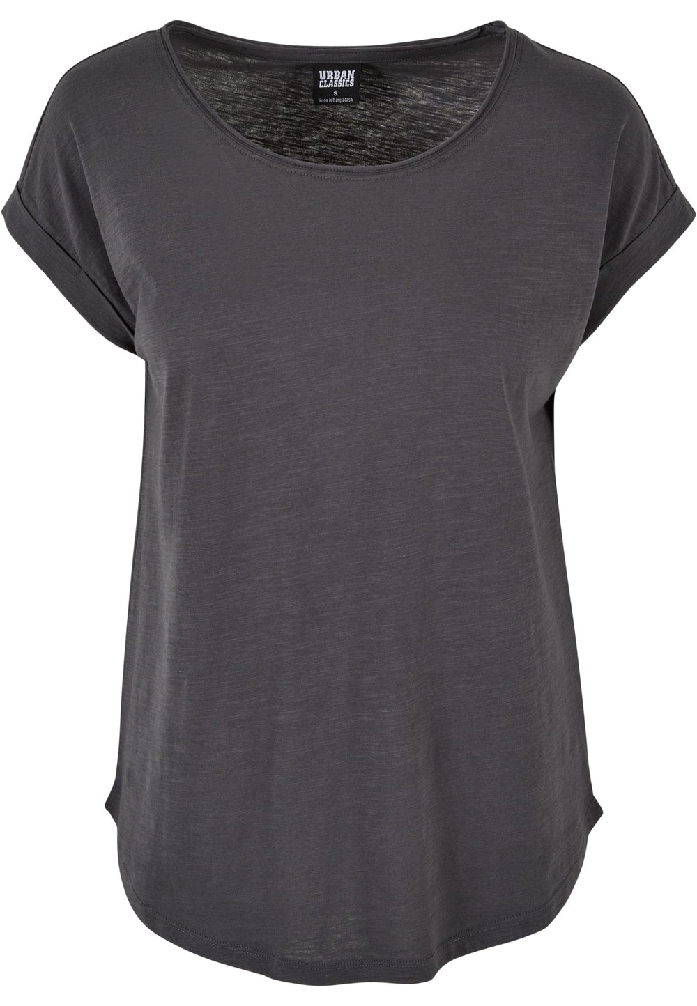 Build Your Brand  - Lang Slub Dames T-Shirt - Dark Shadow