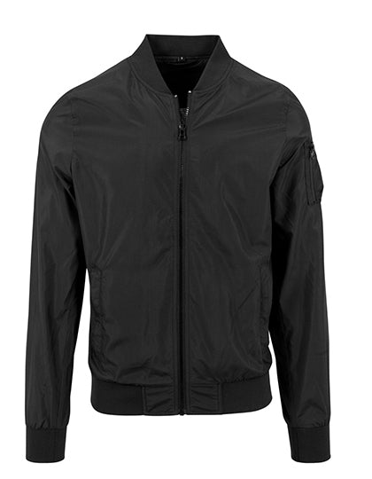 Build Your Brand - Nylon Bomber Jacket - Black