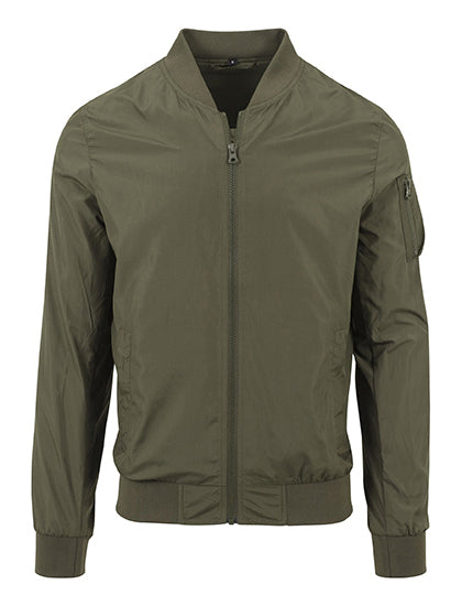Build Your Brand - Nylon Bomber Jacket - Dark Olive