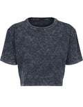 Acid Washed Extended Shoulder Cropped T-shirt