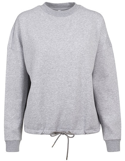 Build Your Brand - Oversized Dames Sweater - Heather Grey
